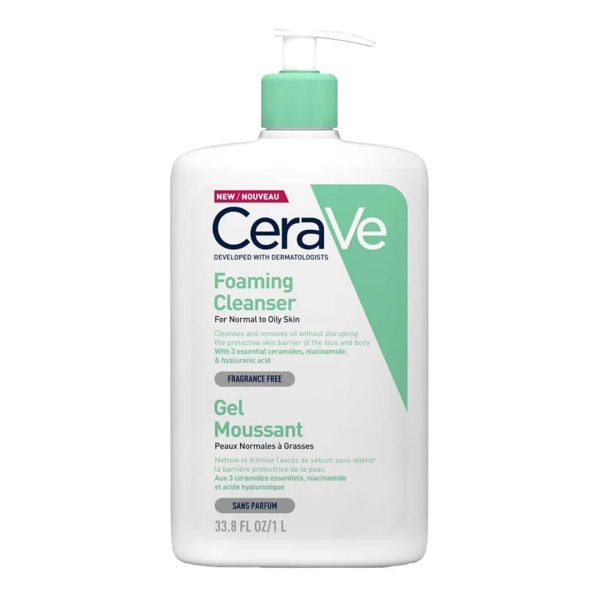 CeraVe - Foaming Cleanser for Normal to Oily Skin 1000ml CeraVe - Foaming Cleanser for Normal to Oily Skin 1000ml