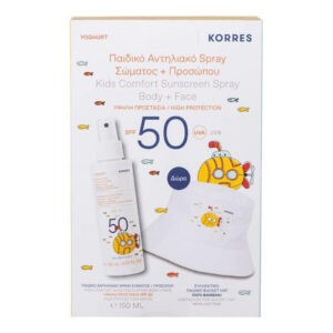 4Seasons Korres – Promo Yoghurt Kids Sunscreen Spray Body + Face SPF50 150ml & Bucket Hat