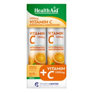 1+1 Δώρο Health Aid – Promo Vitamin C 1000mg Orange 1+1 2×20 Αναβ. Δισκία