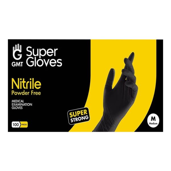 GMT – Black Nitirle Examination Gloves Extra Strong Powder Free 100pcs