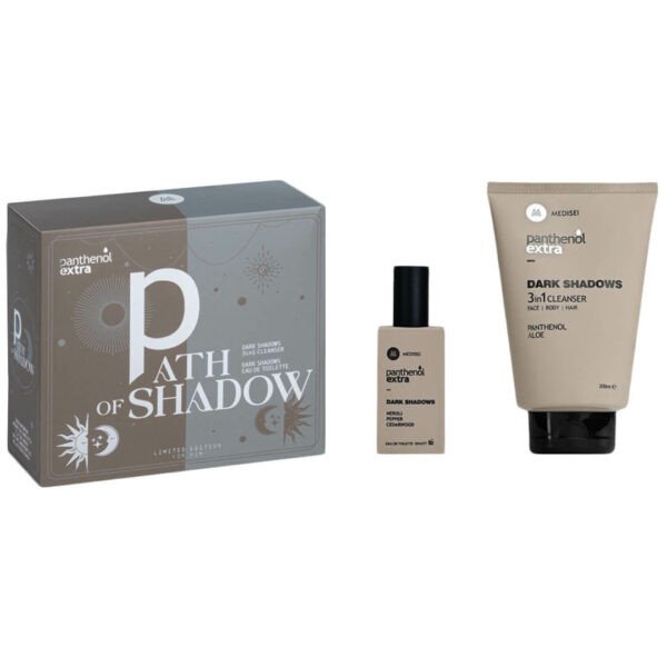Αποσμητικά-Πακέτα Medisei – Panthenol Extra Men Promo Path of Shadow: Dark Shadow 3in1 Cleanser Καθαριστικό Για Πρόσωπο Σώμα Μαλλιά 200mL & Dark Shadow Eau De Toilette Ανδρικό Άρωμα 50mL panthenol extra_promo