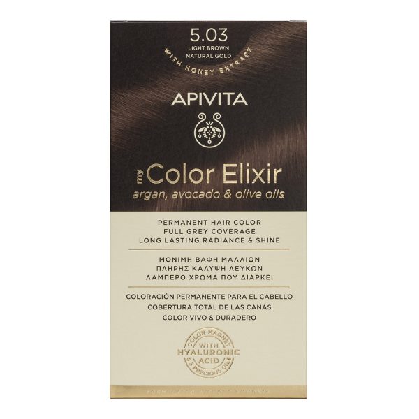 Apivita - My Color Elixir Μόνιμη Βαφή Μαλλιών Νο 5.03 Καστανό Ανοιχτό Φυσικό Μελί Apivita - My Color Elixir Μόνιμη Βαφή Μαλλιών Νο 5.03 Καστανό Ανοιχτό Φυσικό Μελί