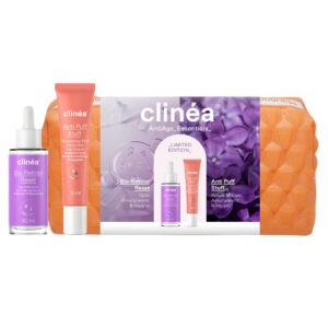 Αντιγήρανση-Άνδρας Clinéa – Promo Gift Set Για τα Πρώτα Σημάδια Γήρανσης + Λάμψης με Νεσεσέρ &  Bio-Retinol Reset Ορός 30mL & Anti Puff Stuff Κρέμα Ματιών 15mL Clinea_promo_set2025