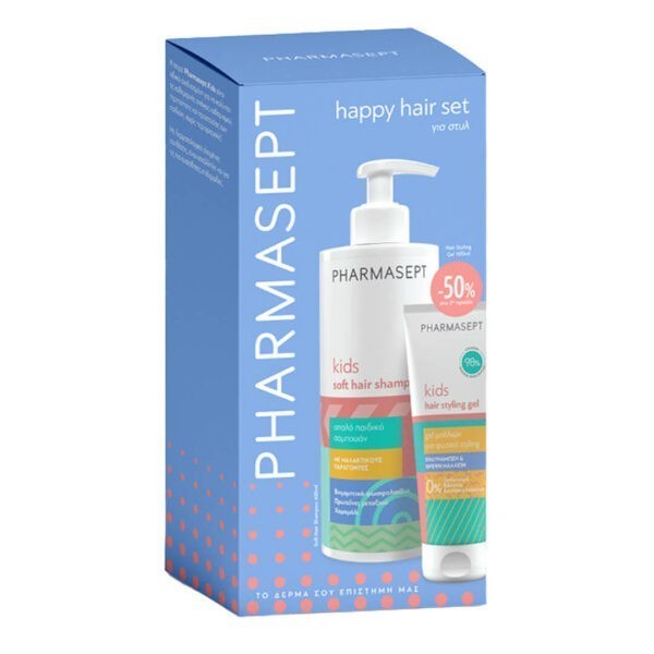 Ευαίσθητο Δέρμα Παιδιού Pharmasept – Promo Kids Soft Hair Shampoo Απαλό Παιδικό Σαμπουάν 400mL & Kids Hair Styling Gel Τζελ Μαλλιών 100mL Pharmasept - kids