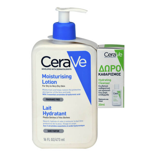 CeraVe - Moisturising Lotion Ενυδατικό Γαλάκτωμα Προσώπου & Σώματος 473ml & Hydrating Cleanser 20ml