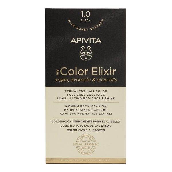 Apivita - My Color Elixir Μόνιμη Βαφή Μαλλιών Νο 1.0 Μαύρο