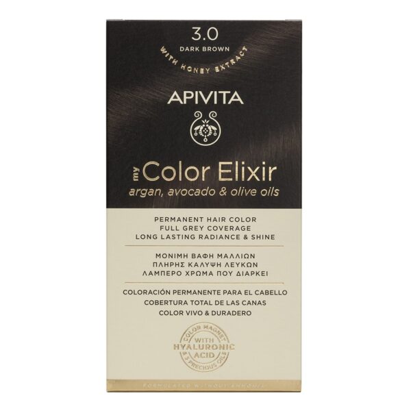 Apivita - My Color Elixir Μόνιμη Βαφή Μαλλιών Νο 3.0 Καστανό Σκούρο