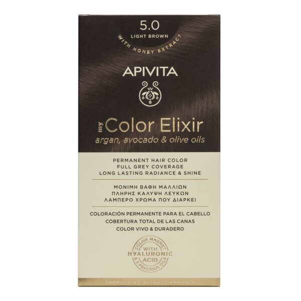 Apivita - My Color Elixir Μόνιμη Βαφή Μαλλιών Νο 5.0 Καστανό Ανοιχτό