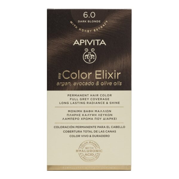 Apivita - My Color Elixir Μόνιμη Βαφή Μαλλιών Νο 6.0 Ξανθό Σκούρο