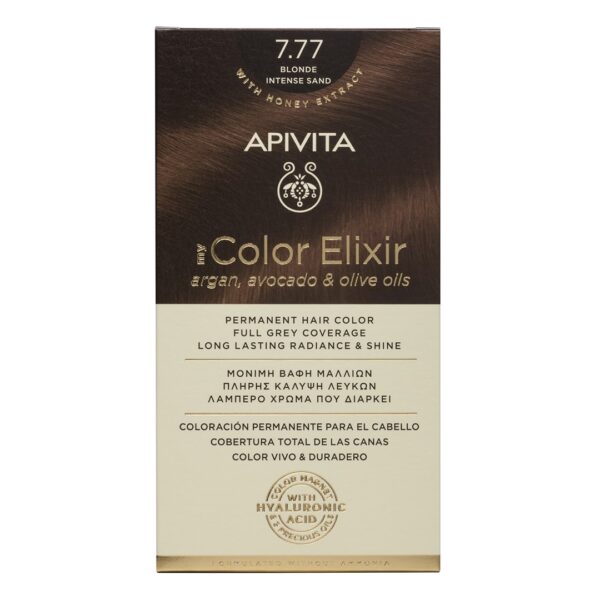 Apivita - My Color Elixir Μόνιμη Βαφή Μαλλιών Νο 7.77 Ξανθό Έντονο Μπεζ