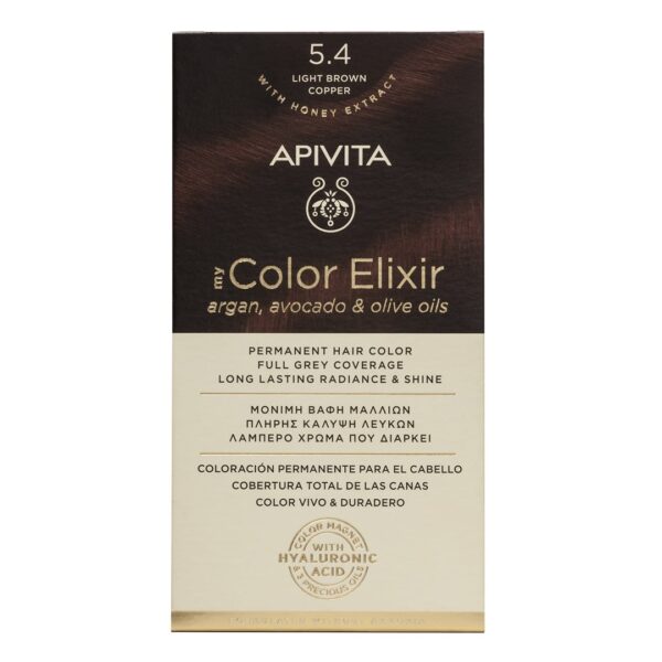 Apivita - My Color Elixir Μόνιμη Βαφή Μαλλιών Νο 5.4 Καστανό Ανοιχτό Χάλκινο