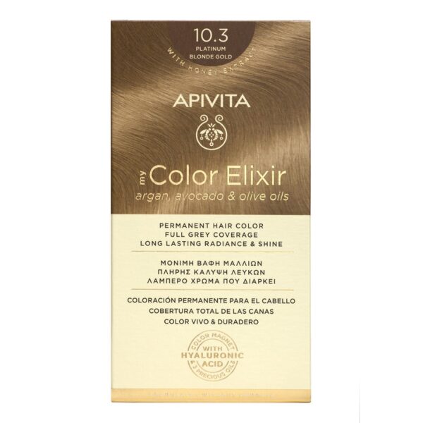 Apivita - My Color Elixir Μόνιμη Βαφή Μαλλιών Νο 10.3 Κατάξανθο Μελί
