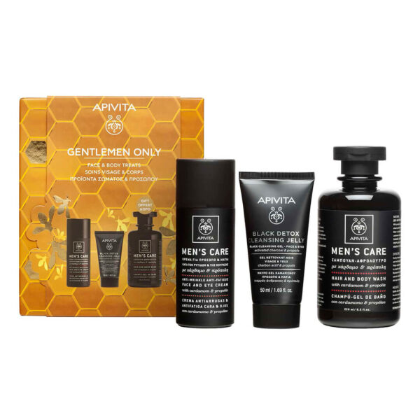 Apivita - Promo Gentlemen Only: Men’s Care Αντιρυτιδική Κρέμα Προσώπου και Ματιών 50ml & Gel Καθαρισμού 50ml & Σαμπουάν-Αφρόλουτρο 250ml