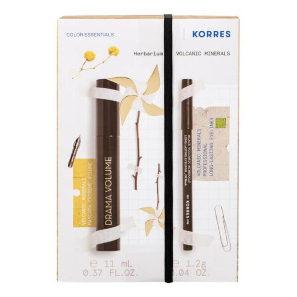 Korres - Promo Volcanic Minerals Drama Volume Μάσκαρα 01 Black 13ml & Μολύβι Ματιών 01 Black 1.2gr