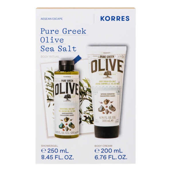 Korres - Promo Pure Greek Olive Θαλασσινό Αλάτι Αφρόλουτρο 250ml & Κρέμα Σώματος 200ml