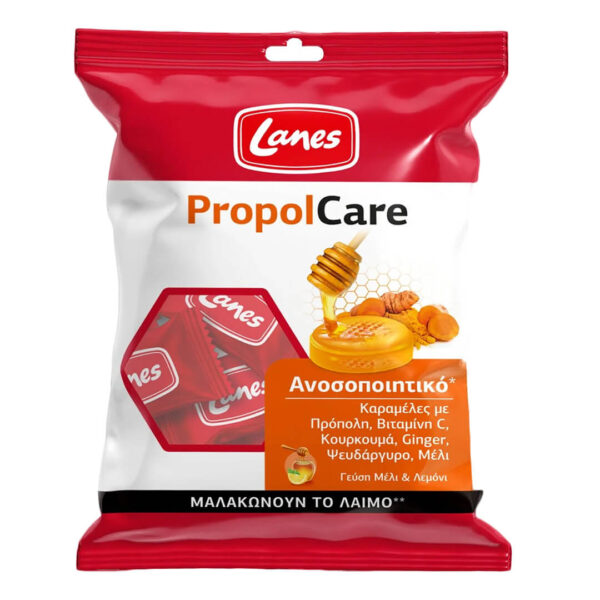 Lanes - PropolCare Καραμέλες για τον Λαιμό Μέλι Λεμόνι 54gr