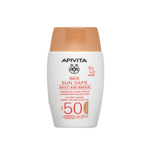 Apivita - Bee Sun Safe Daily Age Repair Dry Touch Tinted Λεπτόρρευστη Κρεμά Προσώπου Με Χρώμα Κατά Των Πανάδων & Των Ρυτίδων SPF50 50ml