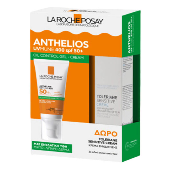 La Roche Posay - Promo Anthelios UVMune 400 SPF50+ Oil Control Αντηλιακή Κρέμα-Gel 50ml & Toleriane Ενυδατική Κρέμα 15ml