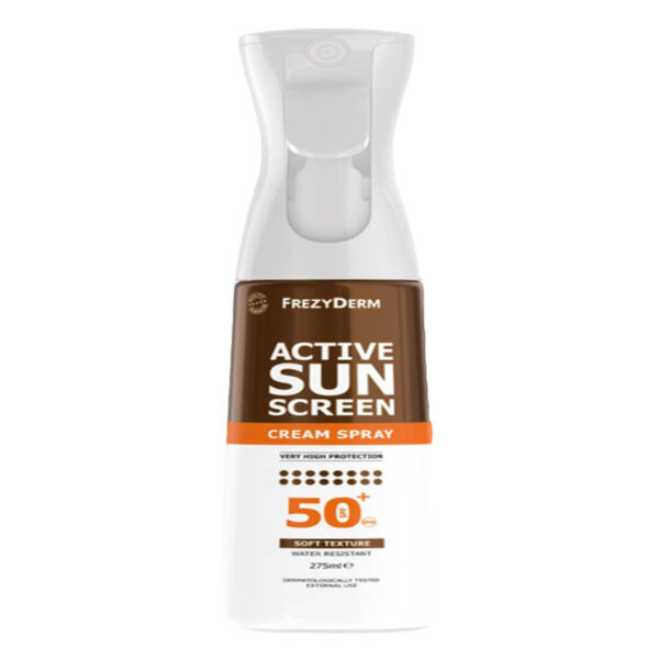 Frezyderm -Active Sun Screen Cream Spray Aντηλιακό Γαλάκτωμα σε Spray SPF50+ 275ml
