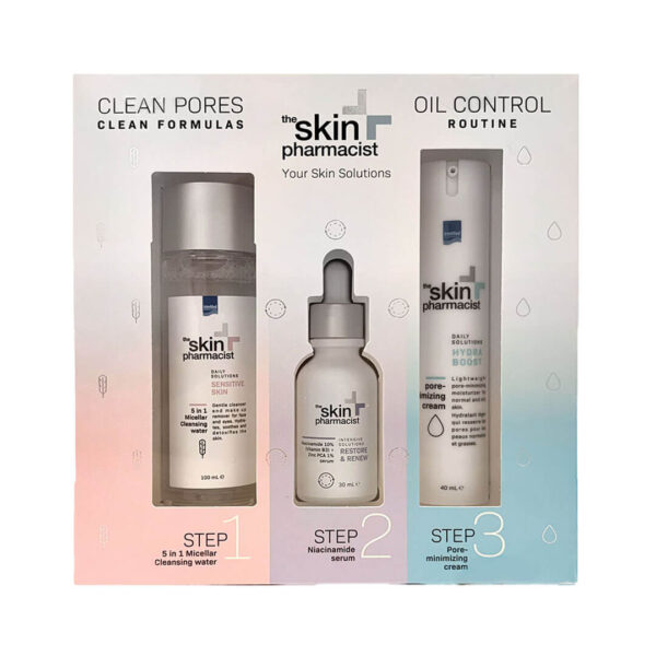 Intermed - The Skin Pharmacist Oil Control Routine Kit με Skin Sensitive 5-σε-1 Νερό Καθαρισμού 100ml, Restore & Renew Oρός 30ml & Hydra Boost Ελαφριά Ενυδατική Κρέμα 40ml Intermed - The Skin Pharmacist Oil Control Routine Kit με Skin Sensitive 5-σε-1 Νερό Καθαρισμού 100ml, Restore & Renew Oρός 30ml & Hydra Boost Ελαφριά Ενυδατική Κρέμα 40ml