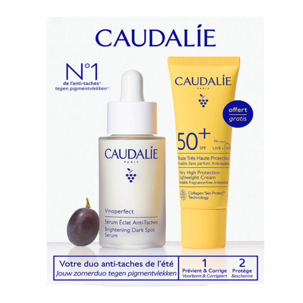 Caudalie - Dark-Spot Correcting Summer Duo: Vinoperfect Brightening Dark Spot Ορός Προσώπου Λάμψης για Πανάδες 30ml & Vinosun Lightweight Cream Αντηλιακή Κρέμα Ελαφριάς Υφής SPF50+ 20ml