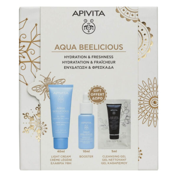 Apivita - Promo Aqua Beelicious Κρέμα-Gel Ελαφριάς Υφής  40mL & Booster Αναζωογόνησης 10mL & Gel Καθαρισμού 5mL