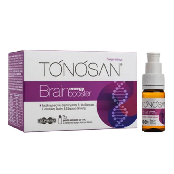 Uni-Pharma - Tonosan Brain Energy Booster Συμπλήρωμα Διατροφής για Ενίσχυση της Μνήμης 15 φιαλίδια x 7ml