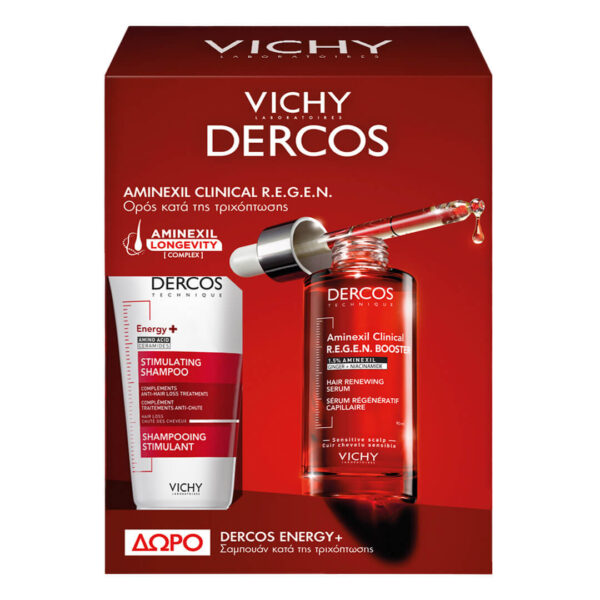 Vichy - Promo Dercos Aminexil Clinical R.E.G.E.N. Booster Ορός Ενδυνάμωσης Μαλλιών 90ml + Δώρο Dercos Shampoo Energy+ Σαμπουάν κατά της Τριχόπτωσης 50ml Vichy - Promo Dercos Aminexil Clinical R.E.G.E.N. Booster Ορός Ενδυνάμωσης Μαλλιών 90ml + Δώρο Dercos Shampoo Energy+ Σαμπουάν κατά της Τριχόπτωσης 50ml