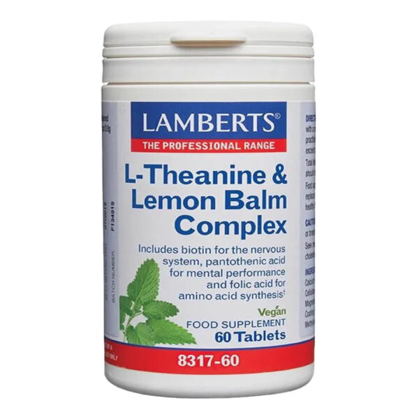 Lamberts - Theanine και Lemon Balm Συμπλήρωμα Διατροφής Θιανίνης και Βάλσαμου Λεμονιού 60tabs Lamberts - Theanine και Lemon Balm Συμπλήρωμα Διατροφής Θιανίνης και Βάλσαμου Λεμονιού 60tabs