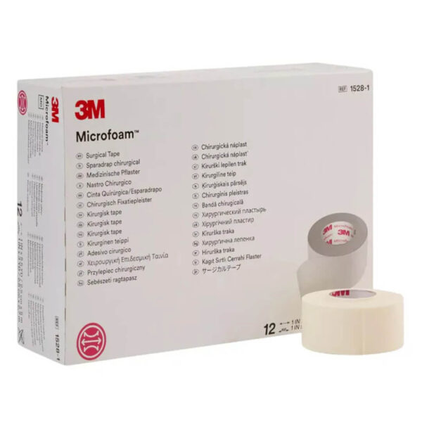 3M - Microfoam Επιδεσμική Αφρώδης Ταινία 2,5cm X 5m 12 Ρολά/Κουτί REF 1528-1