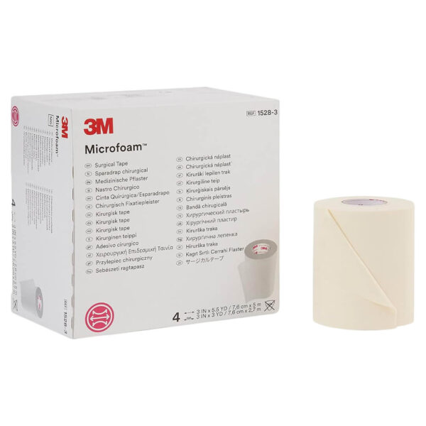 3M - Microfoam Επιδεσμική Αφρώδης Ταινία 7.5cm X 5m 6 Ρολά/Κουτί REF 1528-3
