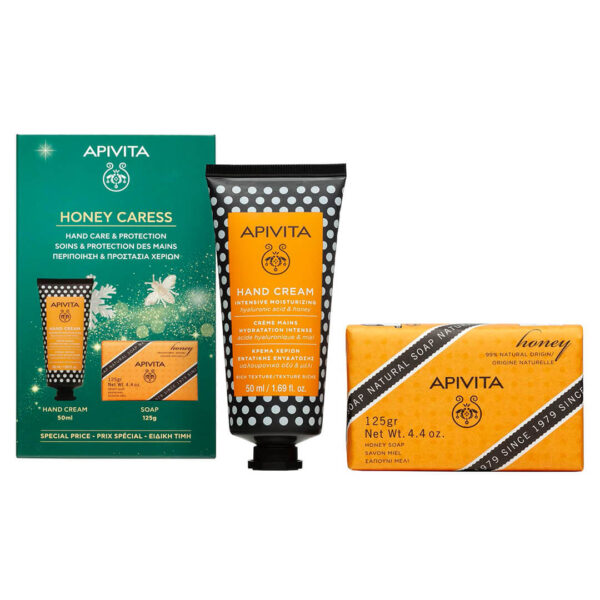 Apivita - Promo Honey Caress Set Κρέμα Χεριών Εντατικής Ενυδάτωσης με Υαλουρονικό Οξύ & Μέλι 50ml & ΔΩΡΟ Φυσικό Σαπούνι με Μέλι 125gr Apivita - Promo Honey Caress Set Κρέμα Χεριών Εντατικής Ενυδάτωσης με Υαλουρονικό Οξύ & Μέλι 50ml & ΔΩΡΟ Φυσικό Σαπούνι με Μέλι 125gr
